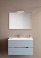 Savini Iris 80 cm komplett fürdőszobabútor szett, F98 kék front és Rovere fumo oldalfal összeállítás