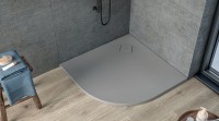 Kolpa San Moonwalk 90x90 íves, öntött márvány, strukturált csúszásmentes felületű zuhanytálca, 3 fél