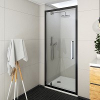 Roltechnik ECDO1N Exclusive Line 100 cm nyíló ajtós zuhanyajtó, Fekete elox kerettel