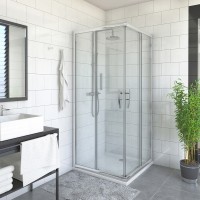 Roltechnik PXS2L + PXS2P 100x100 cm szögletes zuhanykabin 2 tolóajtóval, átlátszó biztonsági üveggel