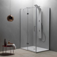 Kolpa San Atlas TV 100+TSV 80 nyíló ajtós zuhanykabin összeállítás, átlátszó üveggel