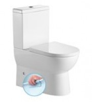 Sapho Jalta Rimless, perem nélküli monoblokk WC, alsó-hátsó kifolyású, WC-ülőkével, króm