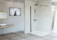 Niagara Wellness Felicia Black 90x195 cm Walk-in zuhanyfal, fekete kerettel