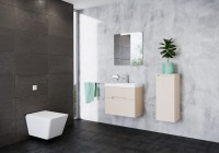 Tboss Slim 60 helytakarékos alsó fürdőszobabútor 2 fiókkal, mosdóval, 34 színben választhat