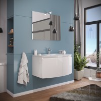 Savini Giulia 80 cm komplett fürdőszobabútor szett F00-00 Magasfényű fehér színben