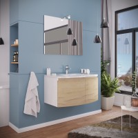 Savini Giulia 80 cm komplett fürdőszobabútor SZETT Sötét Tölgy színben