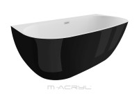 M-Acryl Avalon 170x80 cm falhoz tolható akril térkád, fényes fekete előlappal + ajándék vízs