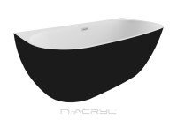 M-Acryl Avalon 170x80 cm falhoz tolható akril térkád, matt fekete előlappal + ajándék vízszin