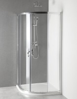 Sapho Gelco Sigma 90x90 cm íves zuhanykabin, dupla eltolható ajtóval,  átlátszó üveggel, Tecm