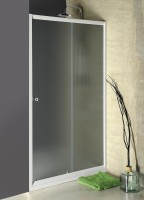 Sapho Aqualine Amadeo 100 cm zuhanyajtó, tolóajtó Brick (intim) üveggel, fehér kerettel 