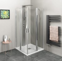 Sapho Zoom Line 90x90 cm szögletes zuhanykabin, átlátszó üveggel, króm profillal