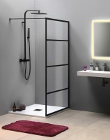 Sapho Gelco Cure Black 70x200 cm Walk-in zuhanyfal