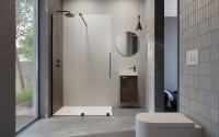 Radaway Furo Black Walk-in II 110 balos zuhanyfal, átlátszó üveggel, matt fekete profillal