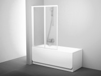 Ravak VS2 105 kétrészes, harmonika rendszerű, összehajtható kádparaván fehér keret + Grape (intim, n