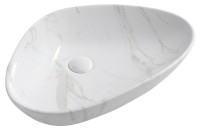 Sapho Dalma 58,5x39 cm pultra tehető mosdó, fehér márvány színben MM217