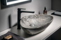 Sapho Dalma 58,5x39 cm pultra tehető mosdó, szürke márvány színben MM213