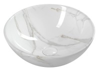 Sapho Dalma 42 cm pultra tehető mosdó, fehér márvány színben MM117