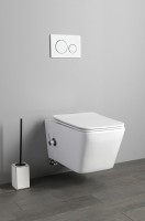 Sapho Porto Rimless - perem nélküli fali WC bidézuhannyal, csapteleppel együtt PZ102RX