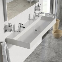 Ravak Natural Duo 1200 öntöttmárvány mosdó, falra vagy pultra, bútorra tehető 120x45 cm