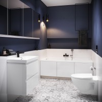 Cersanit Moduo Slim 80 cm fürdőszobabútor + kerámia mosdó szett, fényes fehér színben