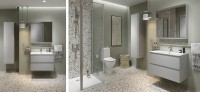Cersanit Moduo Slim 50 cm fürdőszobabútor + kerámia mosdó szett, fényes szürke színben