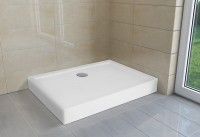 H2O Nero D szögletes, aszimmetrikus akril zuhanytálca 100x80x14 cm + ajándék szifonnal együtt