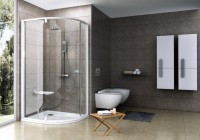 Ravak Pivot PSKK 80 cm íves zuhanykabin, kifelé nyíló ajtóval, fehér kerettel, átlátszó üveggel