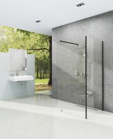 Ravak Walk-In Corner zuhanyfal 110 + 80 cm, fekete profillal