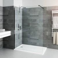 Roltechnik Calida CI TWF 800 Walk In zuhanyfal 80 cm, fekete kerettel, átlátszó üveggel + bizton