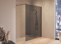 Kolpa San Calypso WO 120 walk-in zuhanyfal, fekete profillal, grafit üveggel