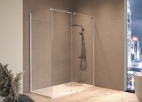 Kolpa San Calypso WIN 140x90-UNI SBR1 walk-in zuhanyfal, 2 részes, króm profillal, átlátszó üveggel