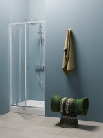 Kolpa San Luna TVOS 90 cm nyíló zuhanyajtó, ezüst kerettel, átlátszó üveggel