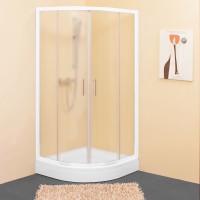 Kolpa San SQ Line TKP 80x80 cm íves zuhanykabin fehér kerettel, chinchilla (intim) üveggel