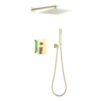 Arezzo Design Cubefield falsík alatti zuhanyrendszer, belső egységgel együtt, szálcsiszolt arany AR-