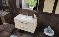 Tboss Ohana fali fürdőszobabútor 2 fiókkal, kerámia mosdóval, 3 féle fogantyúval, 33 színben
