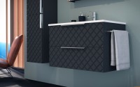 Tboss Quarto 60 alsó fürdőszobabútor 2 fiókkal, kerámia mosdóval, 3 féle fogantyúval és 33 színben v