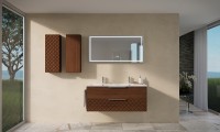 Tboss Quarto 120 AM alsó fürdőszobabútor 2 fiókkal, kerámia mosdóval, 3 féle fogantyúval és 33 színb