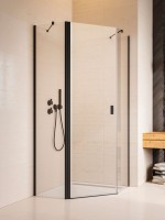 Radaway Nes Black PTJ ötszögletű zuhanykabin, Easy Clean bevonattal, króm profillal