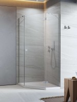 Radaway Essenza PTJ ötszögletű aszimmetrikus zuhanykabin, nyíló ajtóval, króm profillal, balos vagy 