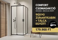 H2O Comfort Black C szögletes, fekete zuhanykabin 90x90 cm + Nero C előlapos zuhanytálca SZETT H2O Comfort Black C szögletes, fekete zuhanykabin 90x90 cm + Nero C előlapos zuhanytálca SZETT