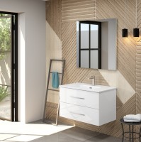 Coycama Acuario 60 cm alsó fürdőszobabútor, Onix New porcelán mosdóval, White glossy színben Coycama Acuario 60 cm alsó fürdőszobabútor, Onix New porcelán mosdóval, White glossy színben
