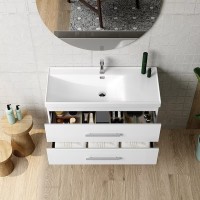 Coycama Acuario 80 cm alsó fürdőszobabútor, Quattro porcelán mosdóval, magasfényű fehér színben Coycama Acuario 80 cm alsó fürdőszobabútor, Quattro porcelán mosdóval, magasfényű fehér színben