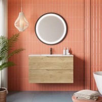 Coycama Vital Capri 100 cm alsó fürdőszobabútor, Onix New porcelán mosdóval, Natural Oak színben Coycama Vital Capri 100 cm alsó fürdőszobabútor, Onix New porcelán mosdóval, Natural Oak színben