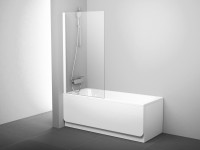 Ravak PVS1-80 fix, keret nélküli kádparaván, fehér profil + átlátszó üveg