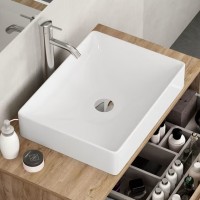 Coycama Estambul fényes fehér, pultra tehető, szögletes kerámia mosdó 50x38 cm