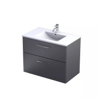 Roltechnik Geo két fiókos, fali mosdószekrény, kerámia mosdóval