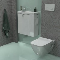 Roltechnik Siena 55 cm fali mosdó - kézmosó szekrény, műmárvány mosdóval, beépített WC papír tartóva