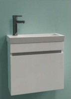 Polwood Lili Mini 45x45x28 cm alsó fürdőszobabútor kézmosóval, jobbos vagy balos kivitelben, Magasfé