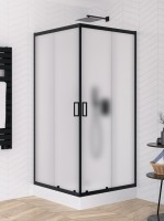 New Trendy Suvia Black 80x80 cm szögletes zuhanykabin, szatén - intim üveggel, Active bevonattal, fe