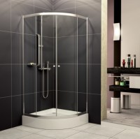H2O Projecta 90x90 cm íves zuhanykabin, króm kerettel, átlátszó üveggel